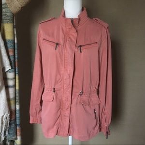 Max Jeans Salmon Pink Utility Jacket Size Small